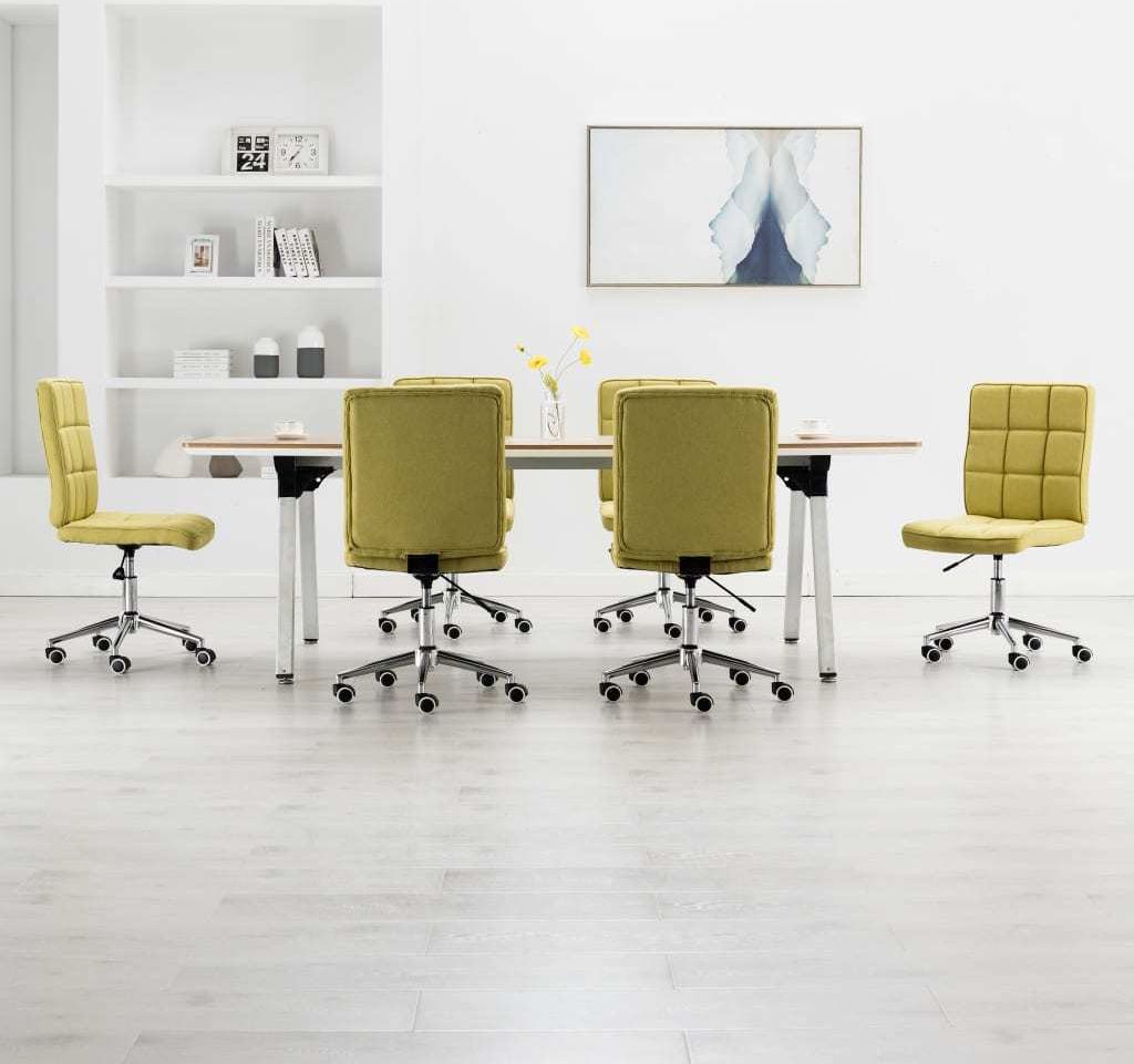 vidaXL Krzesła stołowe, 6 szt., zielone, tapicerowane tkaniną