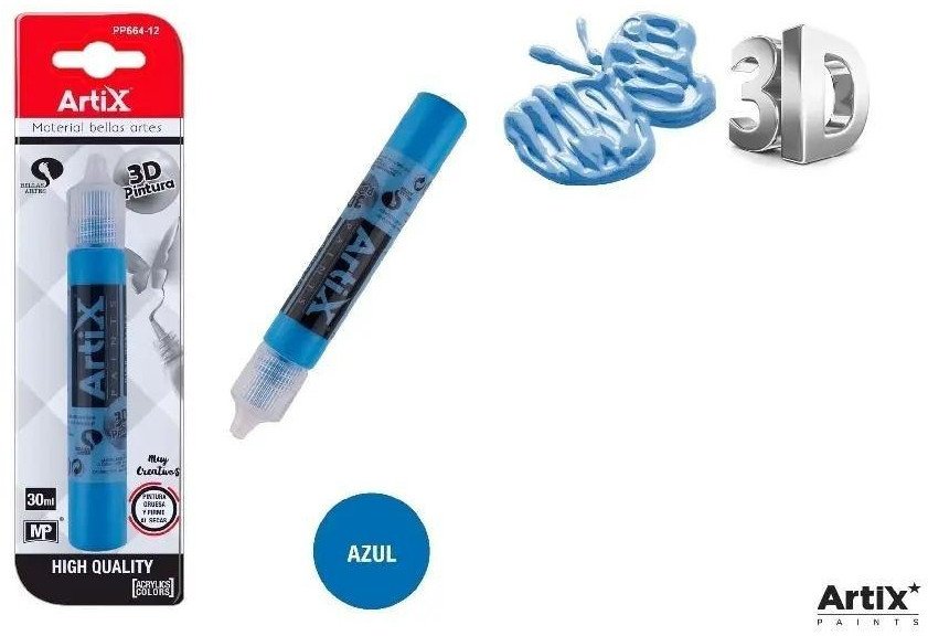 Farba strukturalna 3D niebieski 30ml