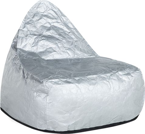 Beliani Pufa fotel srebrny DROP