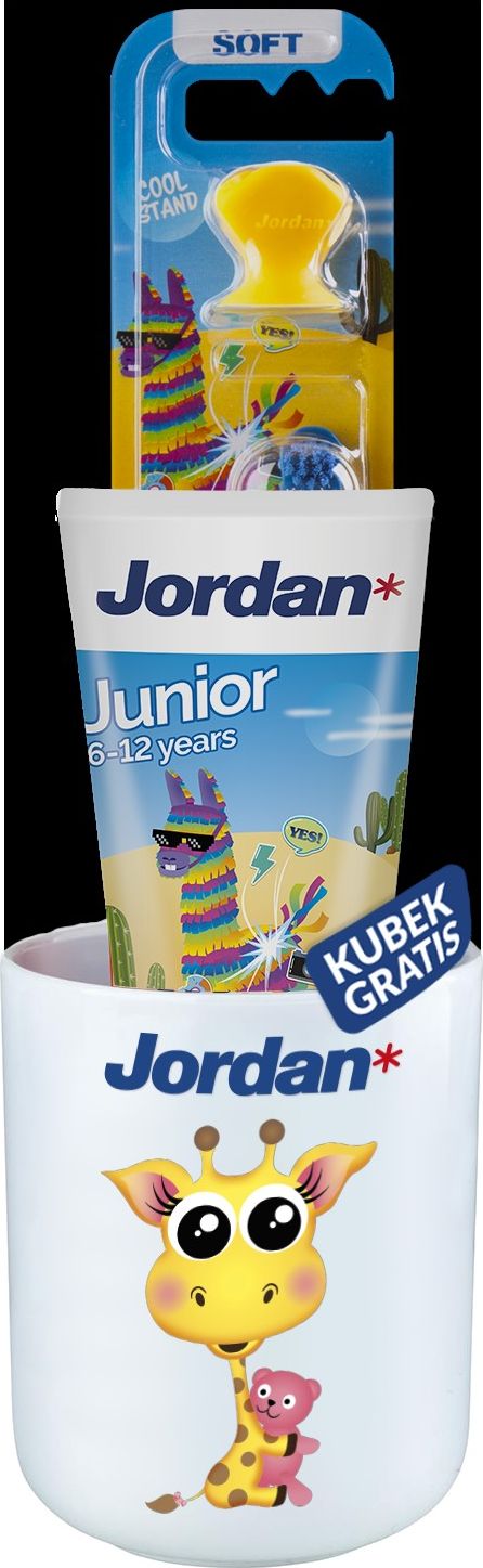 Jordan Zestaw dla dzieci ppasta do zębów 6-12 lat 50ml+szczoteczka+kubek
