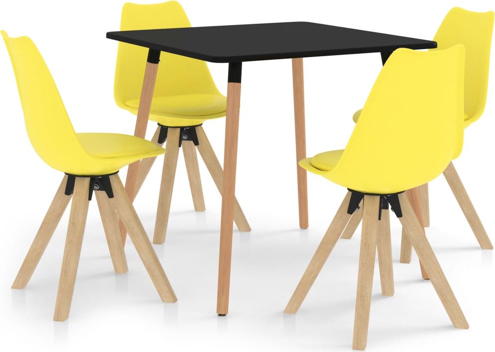 vidaXL 5-częściowy zestaw mebli jadalnianych, żółty