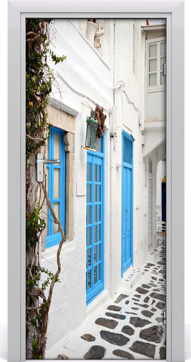 Tulup Fototapeta samoprzylepna na drzwi 85 x 205 cm ulice Grecji