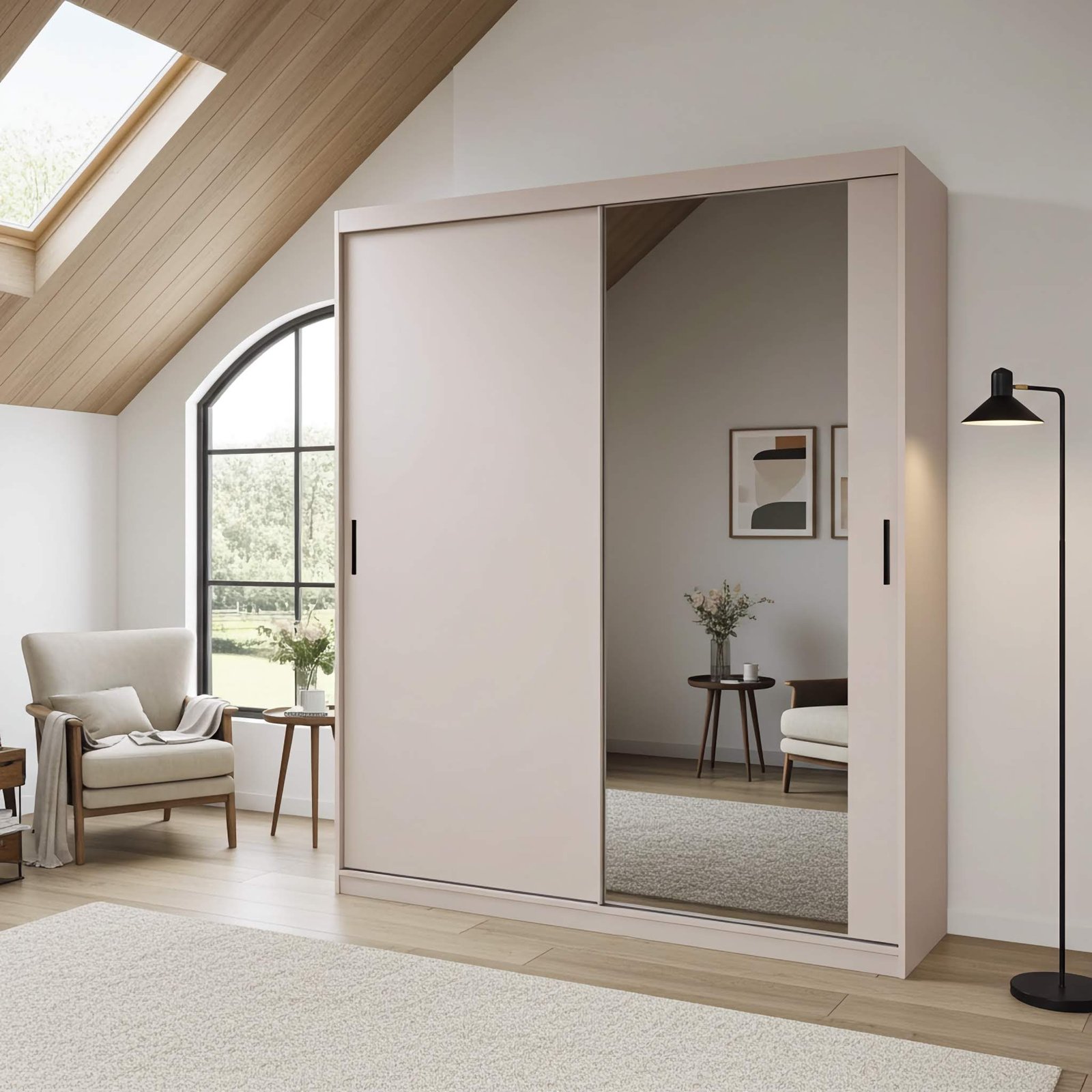 Ravio Szafa Przesuwna MIRANO 200 cm Kaszmira Wysoka Duża pojemność