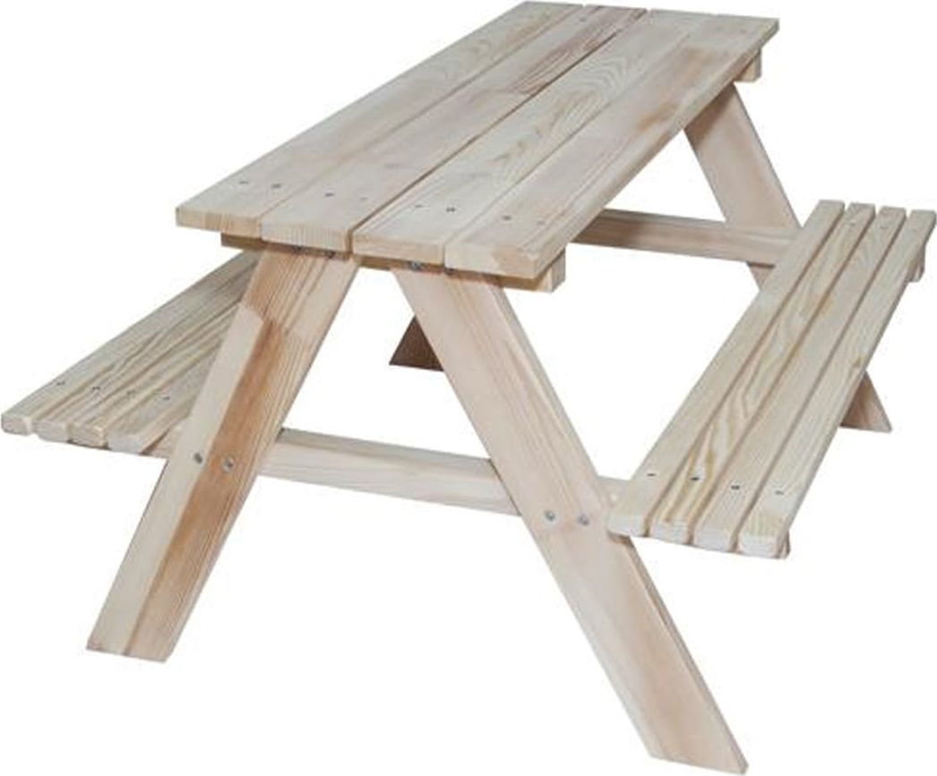 3toysm Drewniany Zestaw Ogrodowyduży Stolik + Ławki