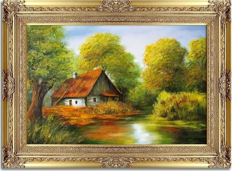 GO-BI Obraz "Pejzaz tradycyjny" ręcznie malowany 90x120cm