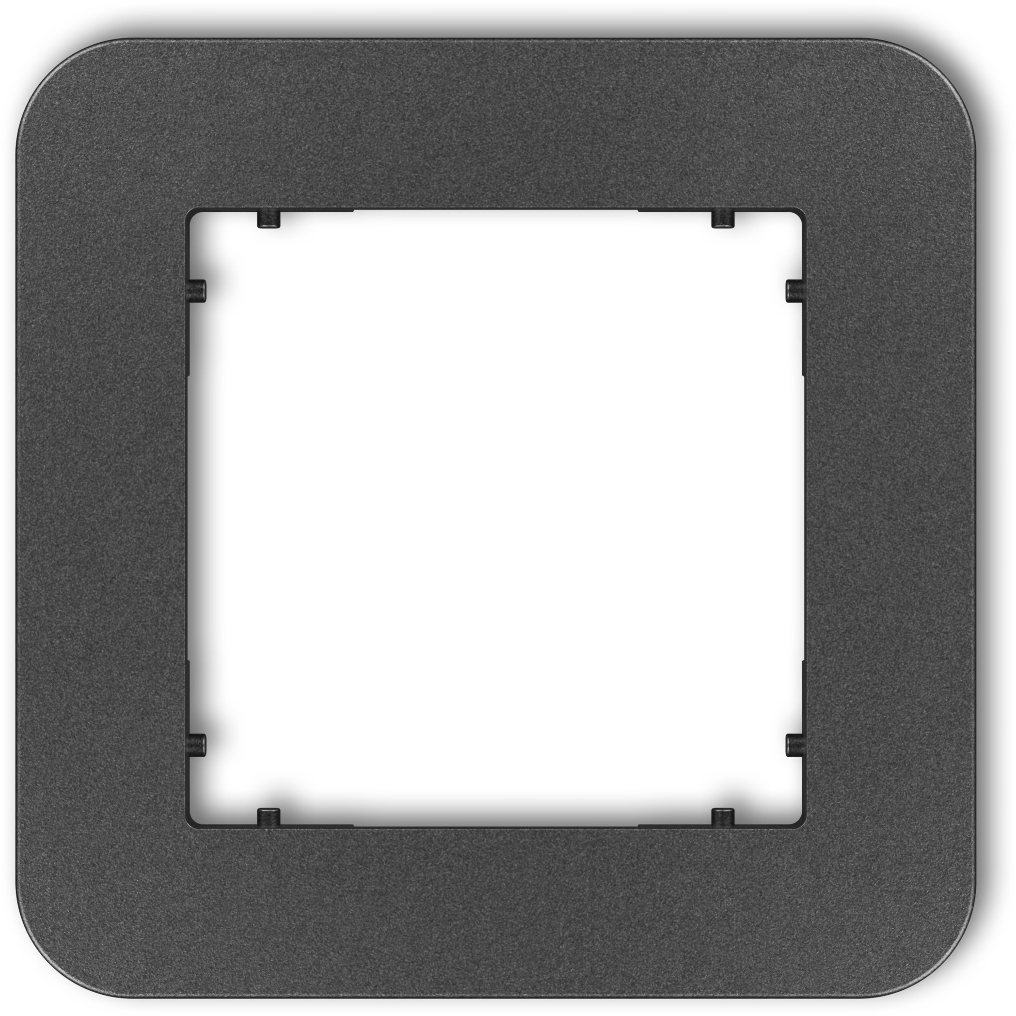 MINI Ramka uniwersalna pojedyncza zaokrąglona z tworzywa grafitowy 11MRTZ-1