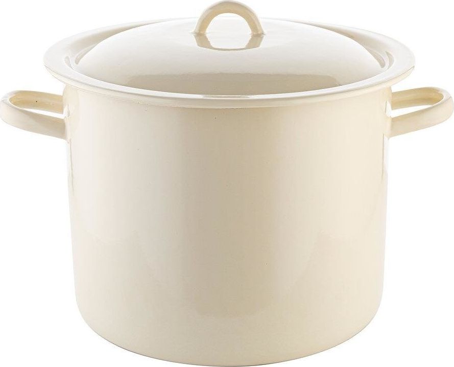 Emalia Pleszew Garnek emaliowany Emalia Polska Pleszew gładki krem