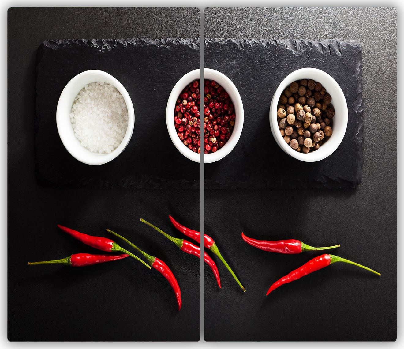 Deska do krojenia Tulup szklana Przyprawy i chilli 1 52x30cm 2szt.