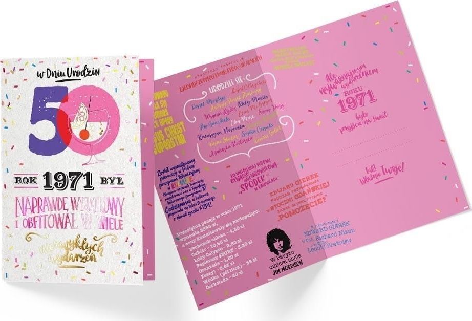 KUKARTKA Karnet B6 PR-301 Urodziny 50 2021