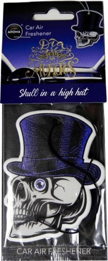 MTM Odświeżacz powietrza aroma car muertos skull in hat black oud