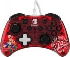 PDP Rock Candy: Mario Punch Red, Translucent USB Gamepad Analog / Digital Nintendo Switch,