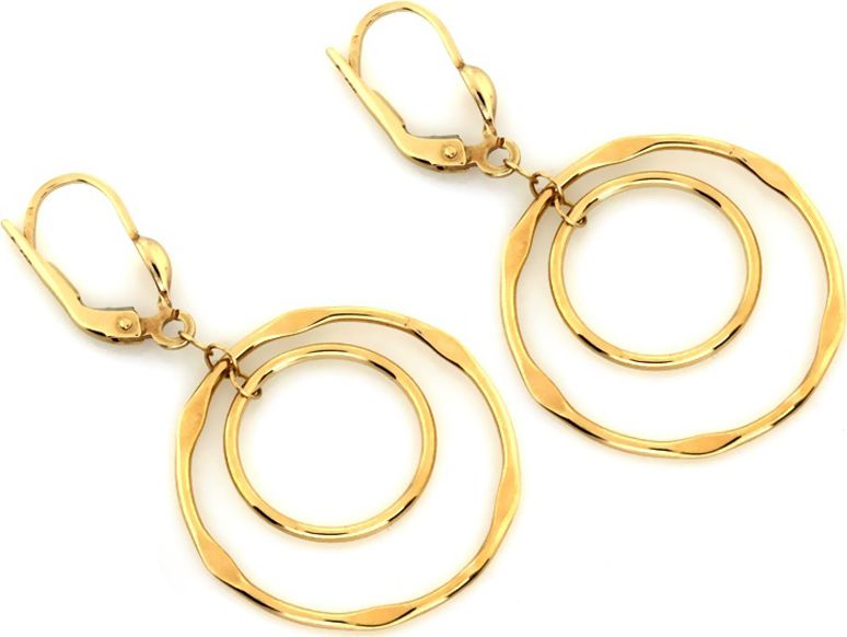 Lovrin Złote wiszące kolczyki 333 dwa kółka 2,17 g