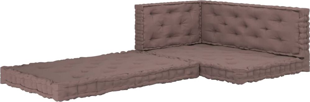 vidaXL Poduszki na podłogę lub palety, 4 szt., taupe, bawełniane (3068616)