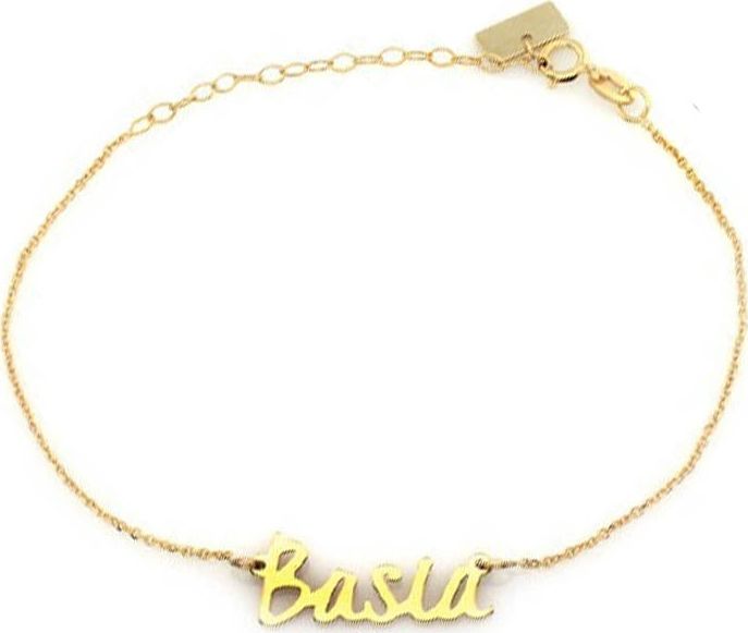 Lovrin ZŁOTA BRANSOLETKA 333 CELEBRYTKA IMIĘ BASIA PREZENT
