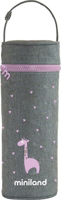 Miniland Termoopakowanie na termos/butelkę 350ml - szary/różowy