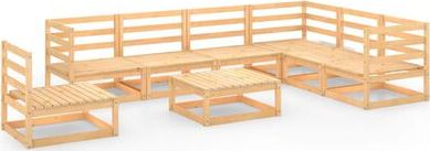 vidaXL 8-cz. zestaw wypoczynkowy do ogrodu, lite drewno sosnowe