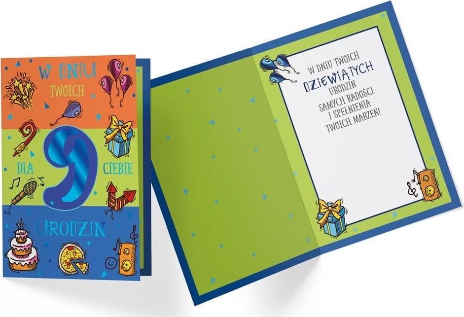 KUKARTKA Karnet PR-334 Urodziny 9 chłopiec