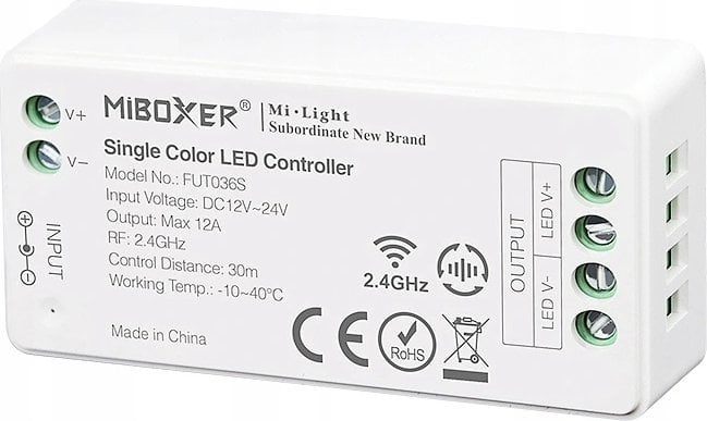 STEROWNIK OŚWIETLENIA LED FUT036S 2.4 GHz, MONO 12 ... 24 V DC MiBOXER / Mi-Light