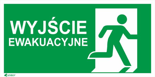 ANRO Tabliczka Wyjście ewakuacyjne + znak E002 150 x 300mm (IE5/A/FS/WYJŚ)