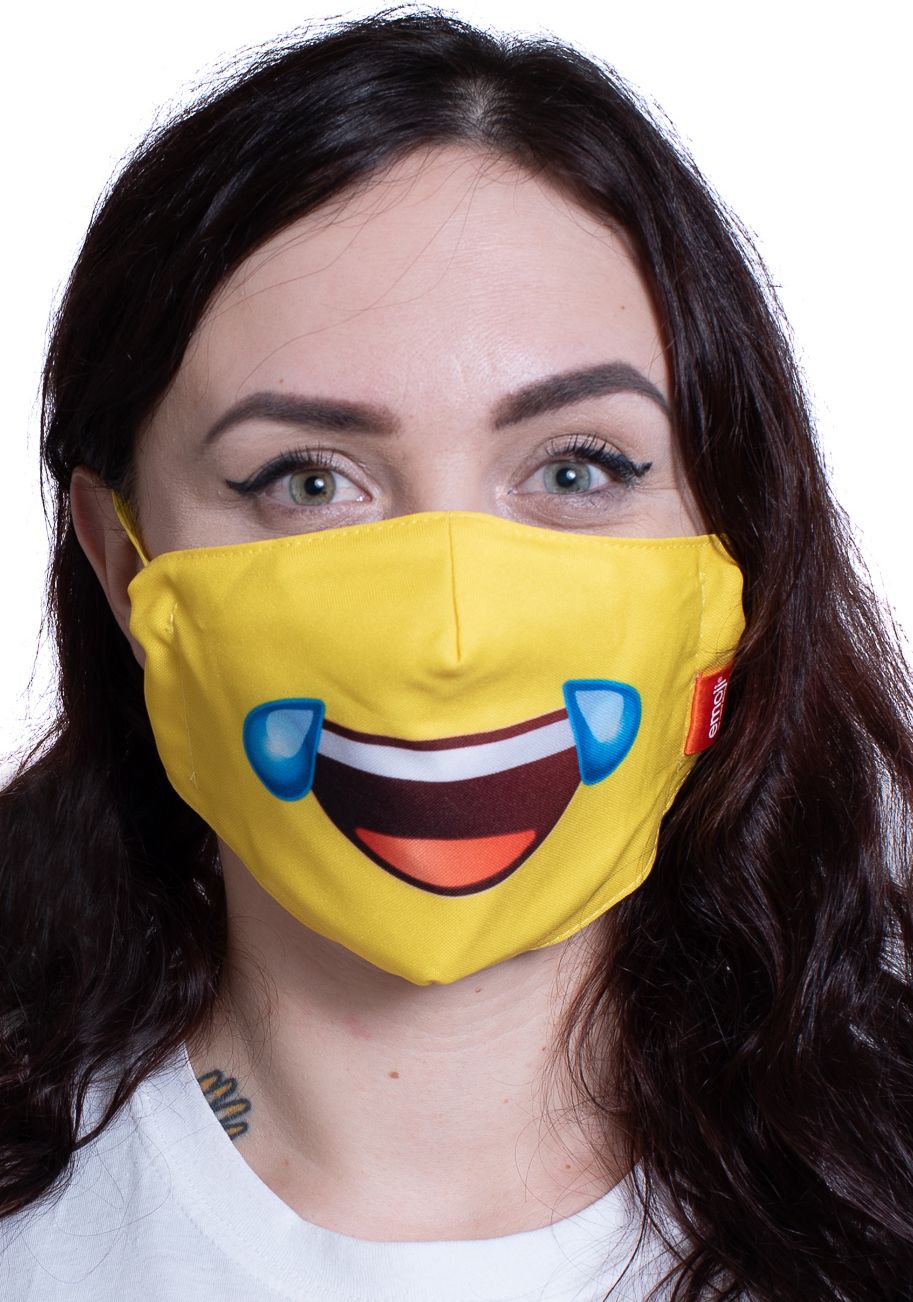 Emoji Maska Maseczka Emoji Z Nadrukiem Łzy SzczĘŚcia Bawełna 3d / 2 Warstwy / Wielorazowa