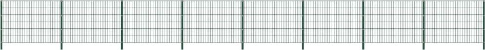 vidaXL Panel ogrodzeniowy ze słupkami, żelazny, 13,6 x 1,2 m, zielony
