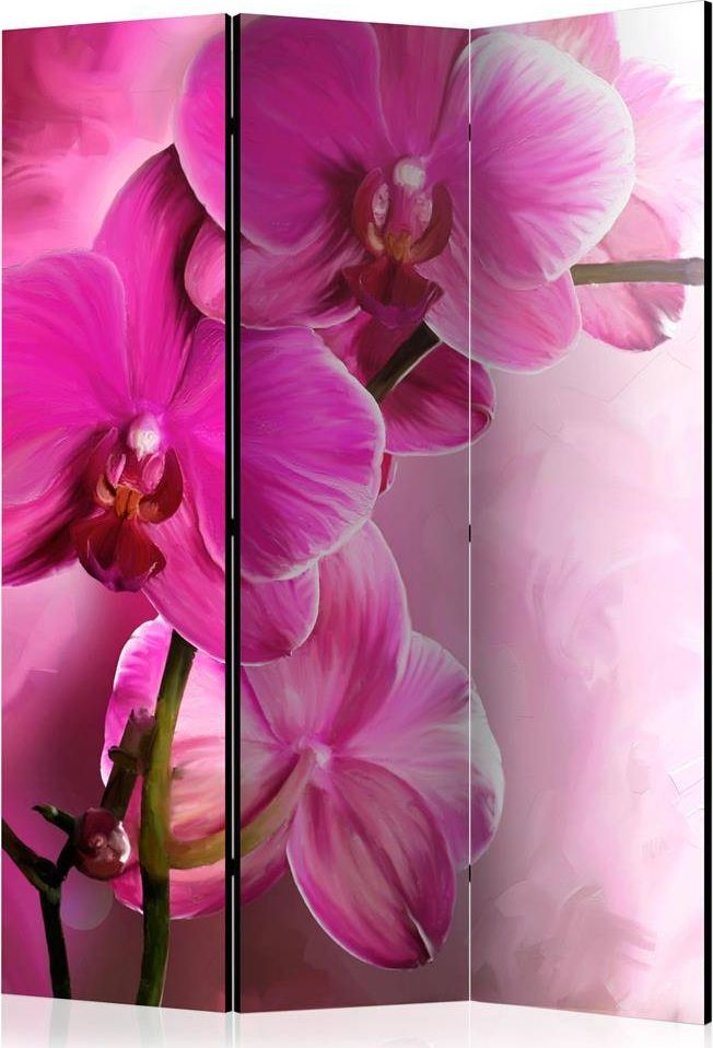 Artgeist Parawan 3-częściowy - Różowa orchidea [Room Dividers] uniwersalny