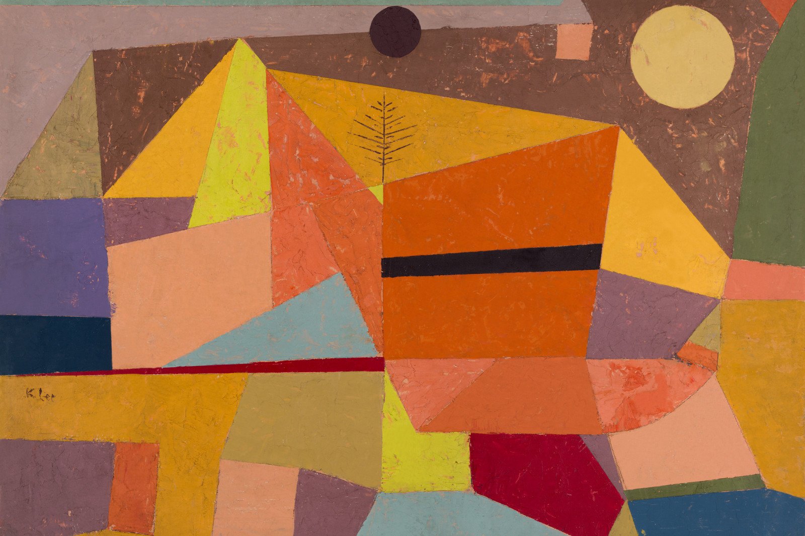 Plakat 30x20cm Heitere Gebirgslandschaft, Paul Klee Vintage Salon