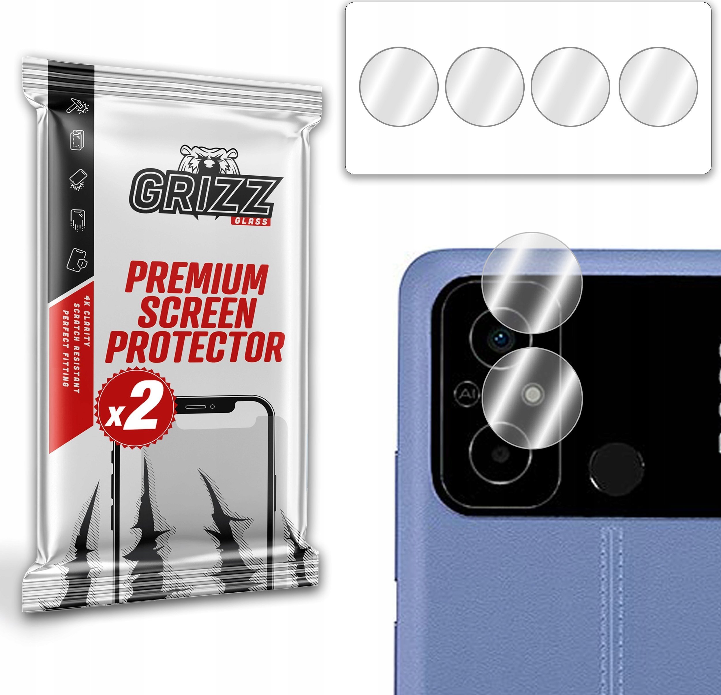 GrizzGlass Szkło na aparat GrizzGlass HybridGlass Camera Xiaomi Poco C55