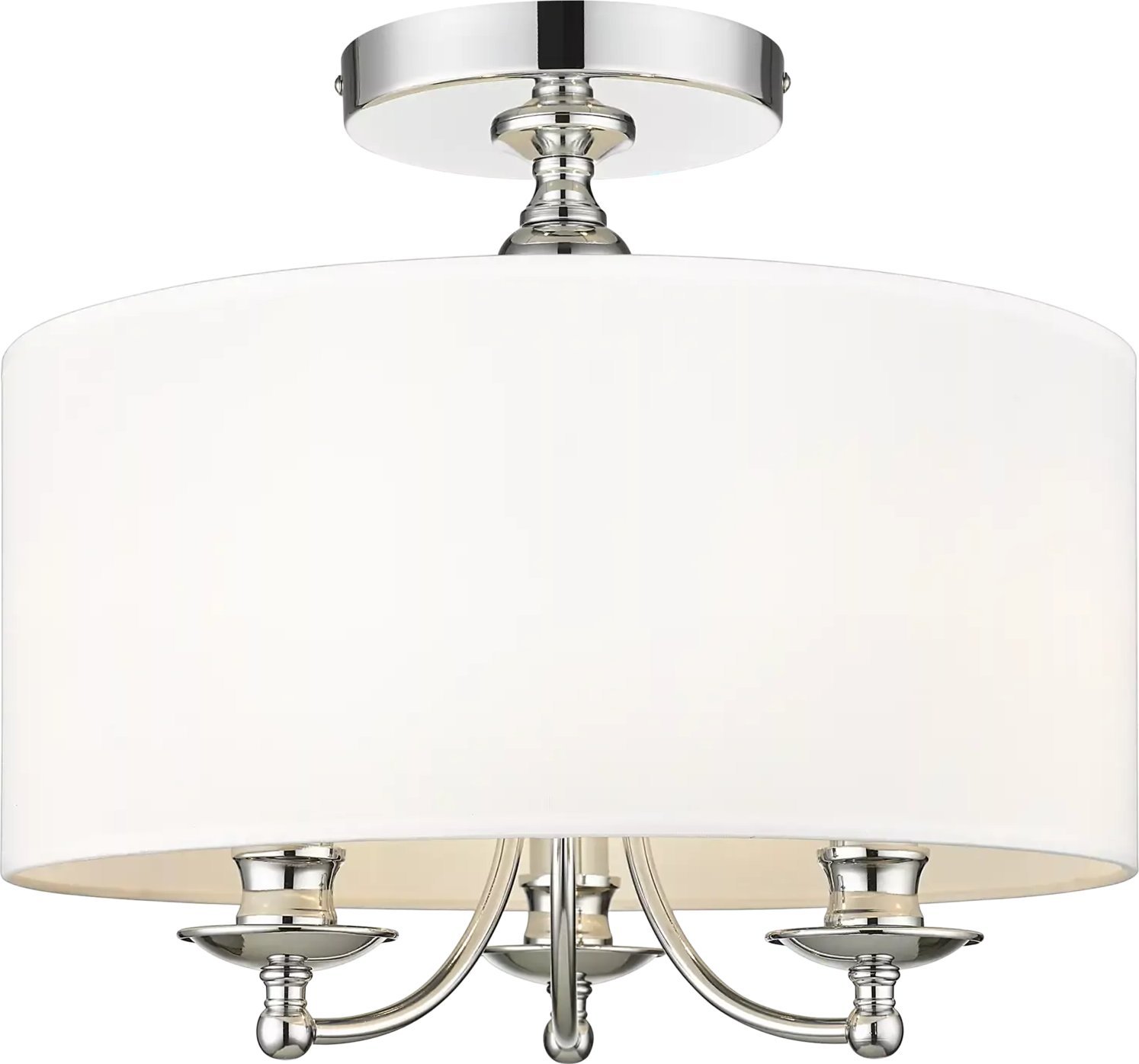 Lampa sufitowa Cosmolight Abażurowy plafon salonowy Abu Dhabi okrągły biały chrom