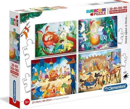 Clementoni Puzzle 20+60+100+180 elementów Super Kolor - Pewnego razu
