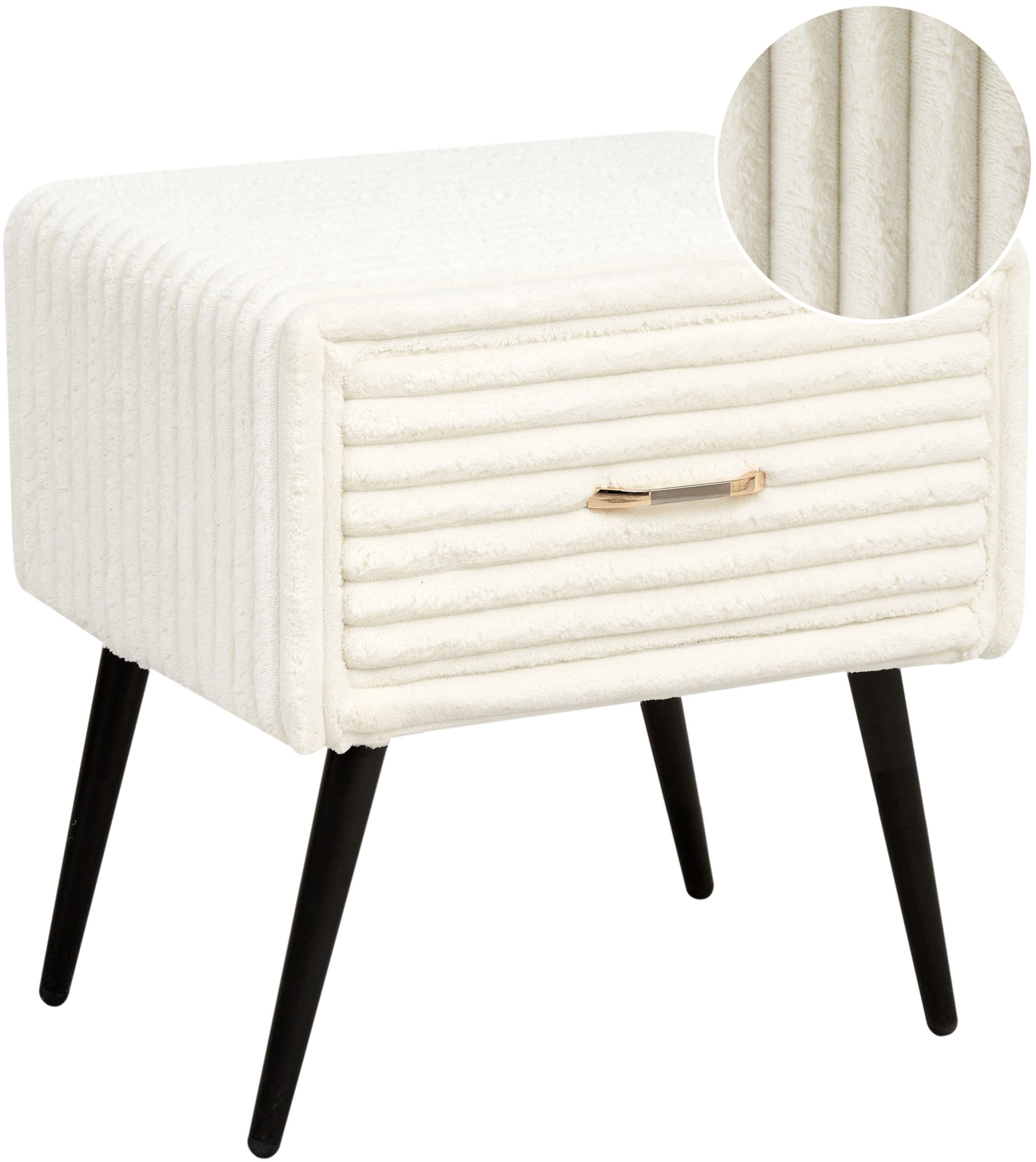 Szafka nocna 1 szuflada FLAYAT Sztruks Złamana biel