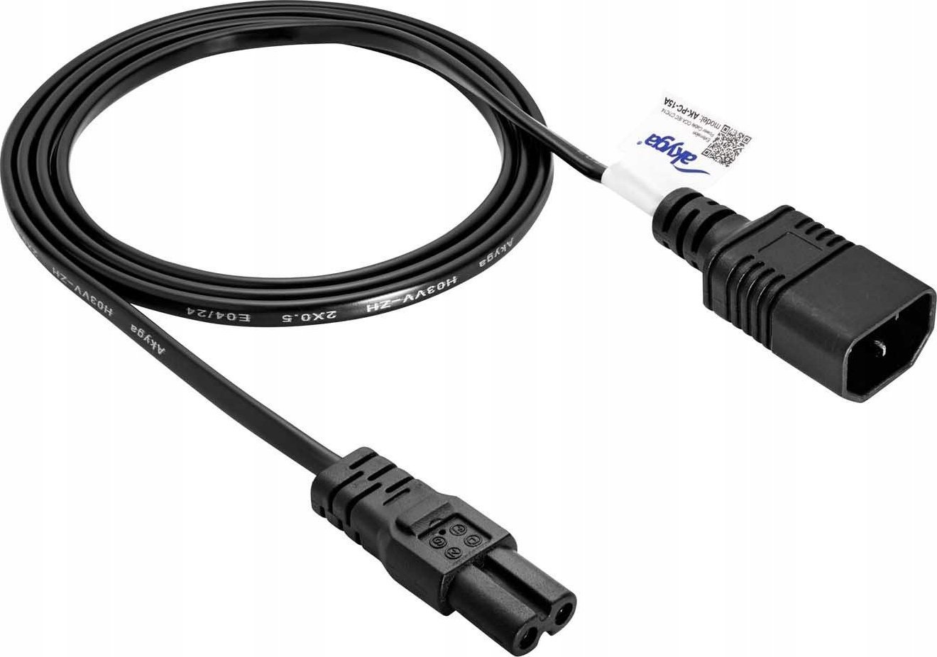 Kabel zasilający Akyga Akyga AK-PC-15A kabel zasilające Czarny 1,5 m C14 panel C7 panel