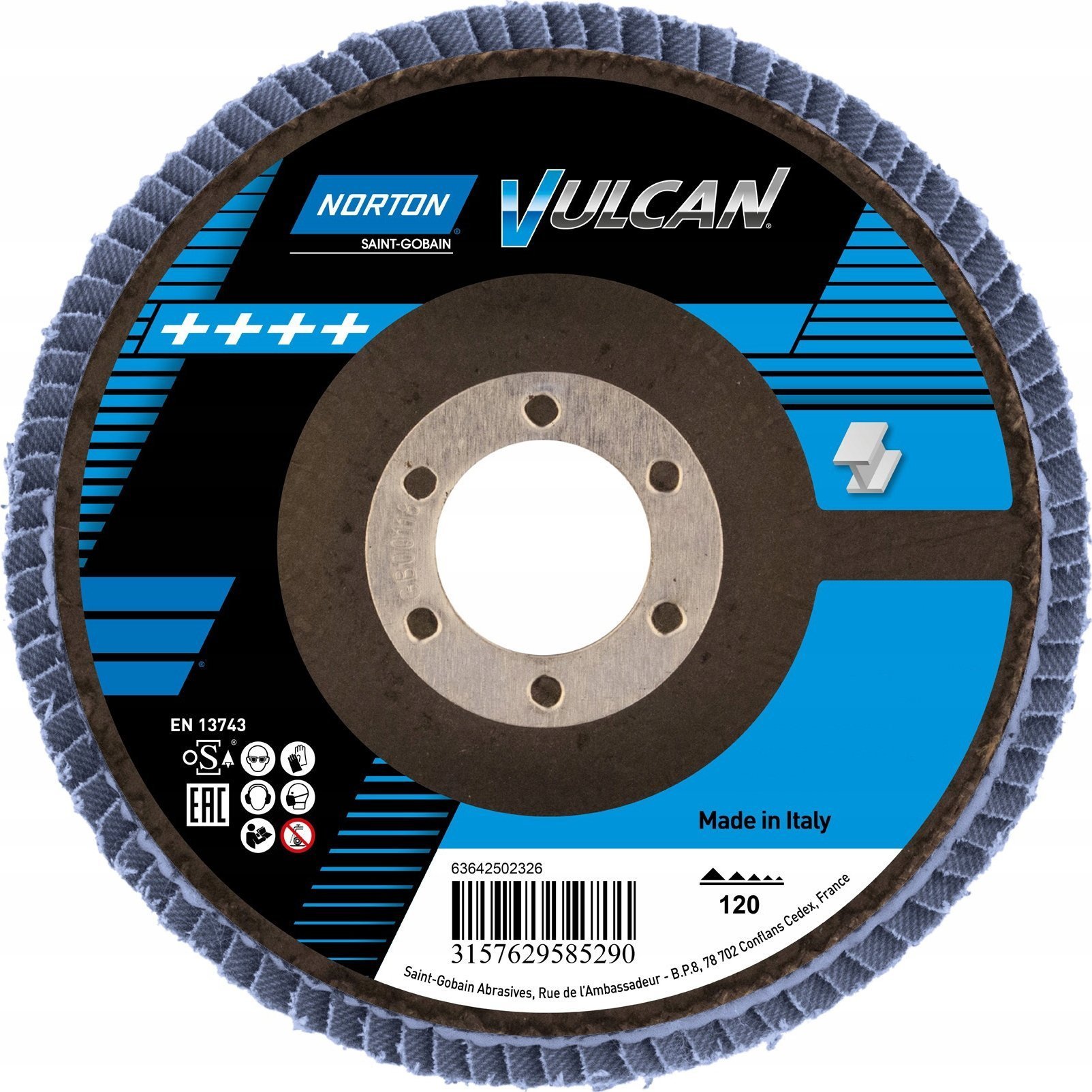 Norton Clipper Tarcza lamelkowa FLD FDTF 125x22 R842 NOR P120 VULNZ EU