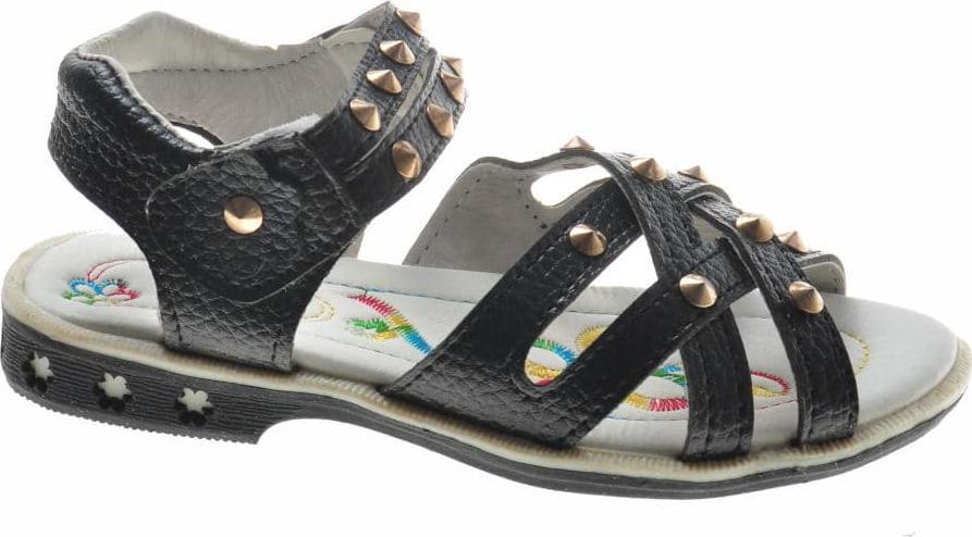 Pantofelek24 Czarne dziewczęce sandały paseczki /F3-2 9093 S096/ 29