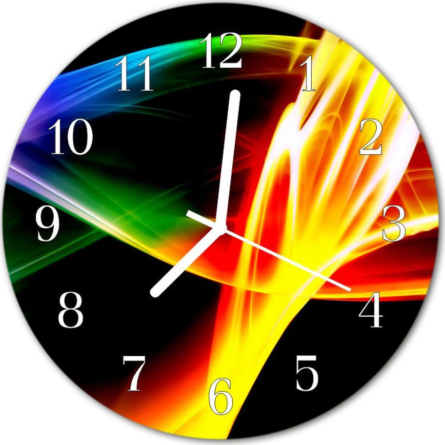Tulup Zegar na szkle na ścianę Okrągły Abstrakcja Sztuka fi 30 cm 7261197