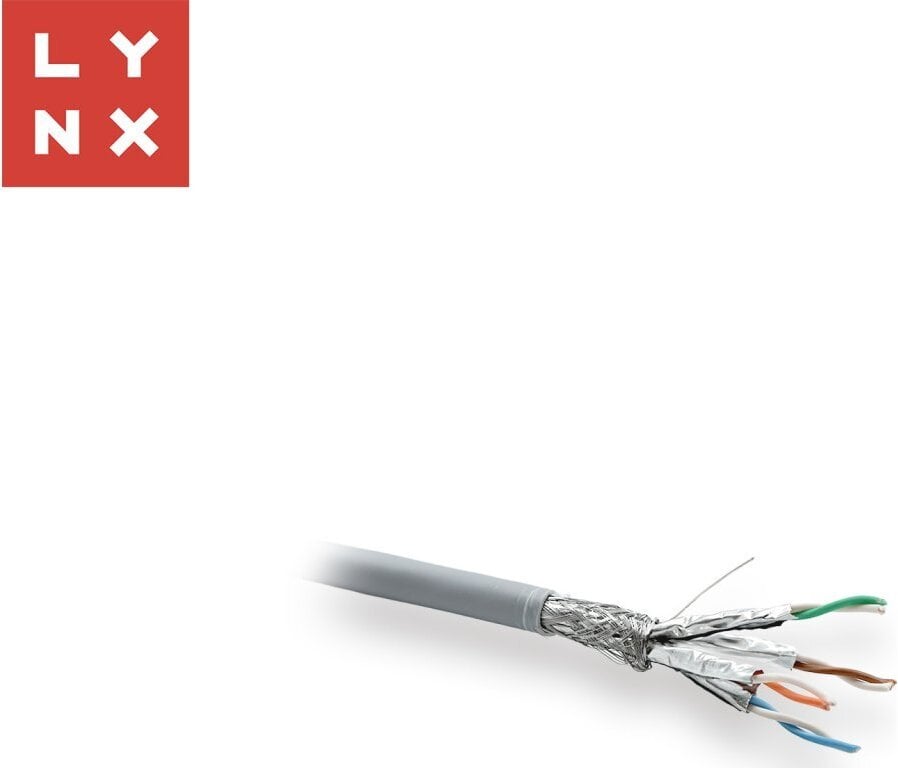 LYNX SFTP kabel, Cat6a, LSZH, celoměděný, vnitřní, šedý, cívka 500m