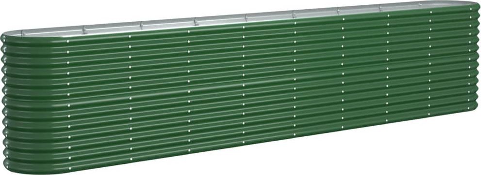 vidaXL vidaXL Donica ogrodowa, malowana proszkowo stal, 332x40x68 cm, zielona
