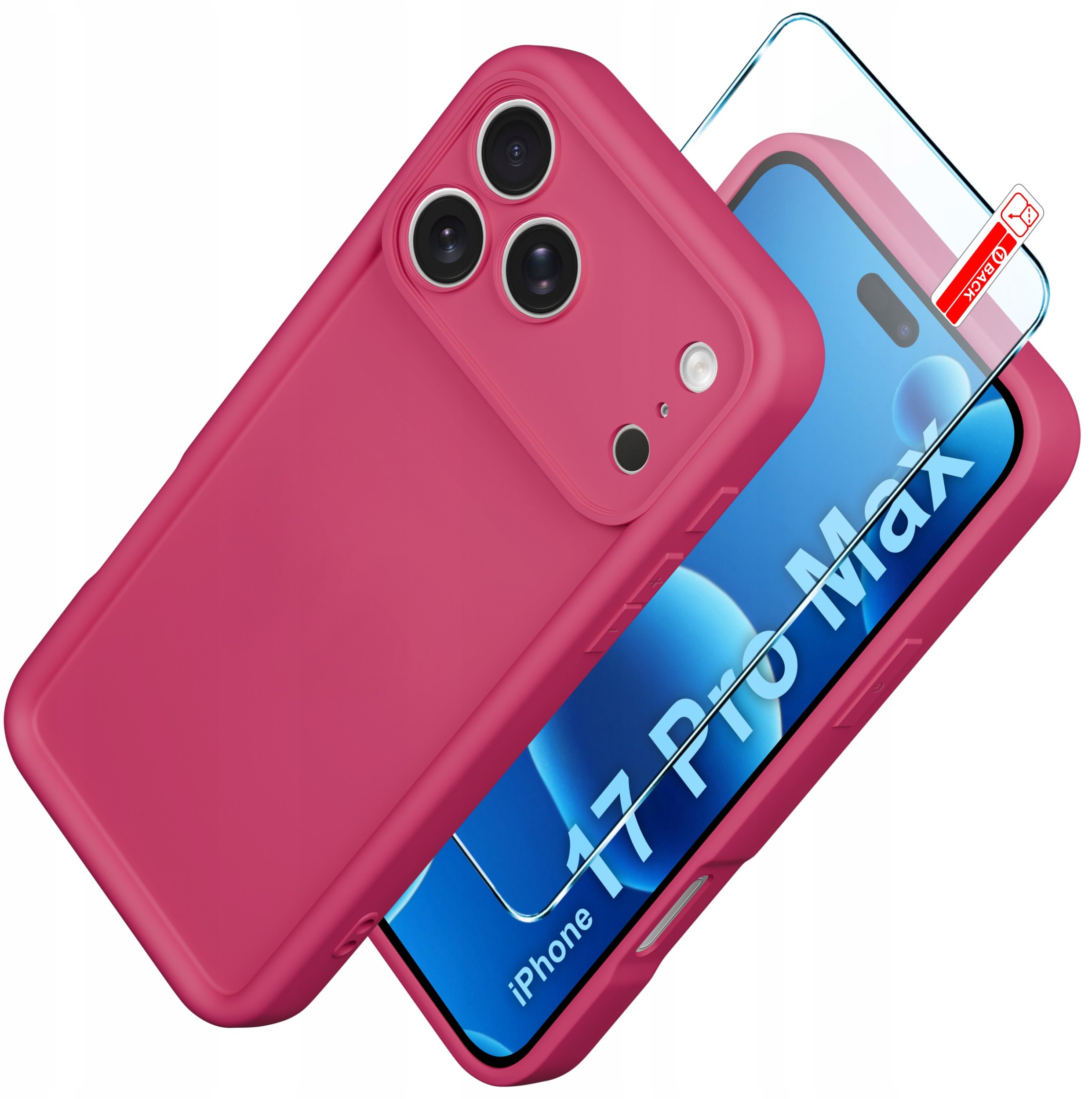 Etui do iPhone 17 Pro Max CASE silikonowe MATOWE + SZKŁO 9H