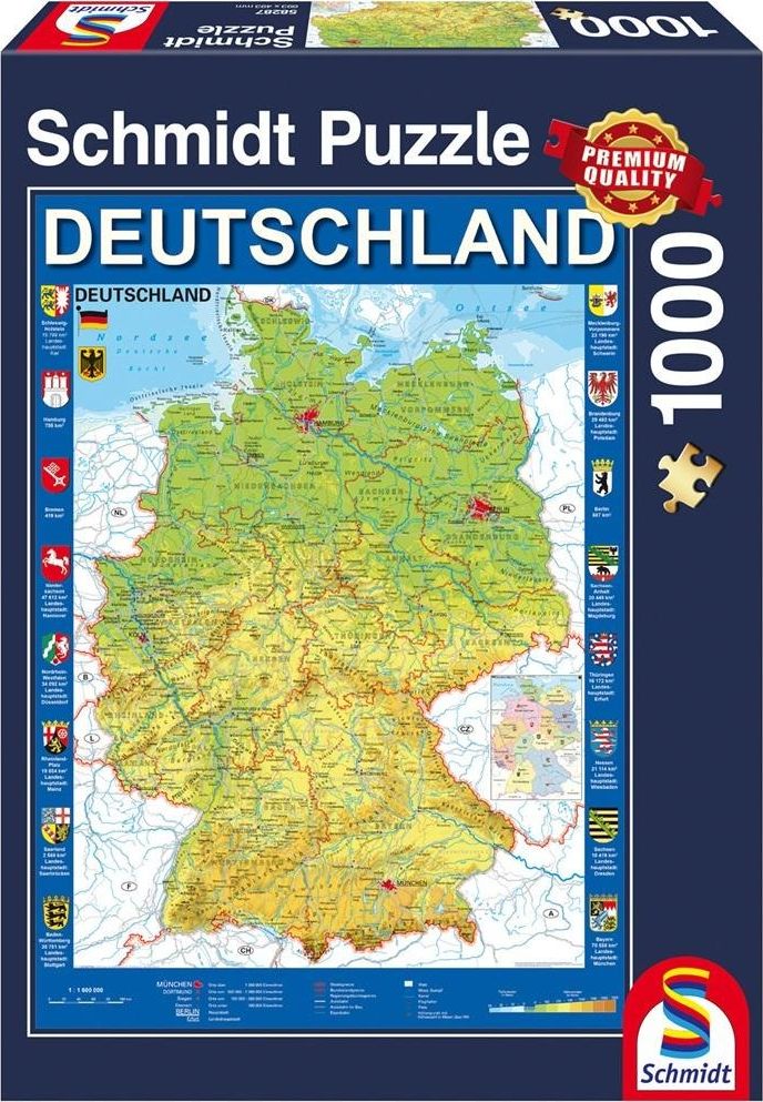 Schmidt Spiele Puzzle PQ 1000 Mapa Niemiec G3