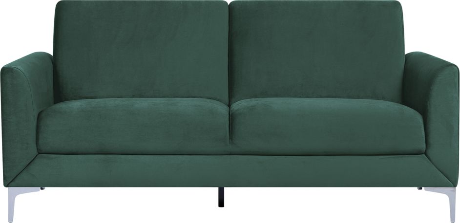 Beliani Sofa 3-osobowa welurowa zielona FENES