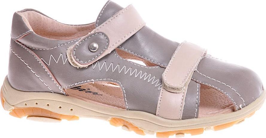 Pantofelek24 Chłopięce sandały na rzepy Khaki /E9-2 11648 T167/ 34