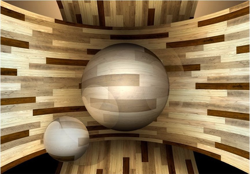 DecoNest Fototapeta - Drewniana orbita - 300X210