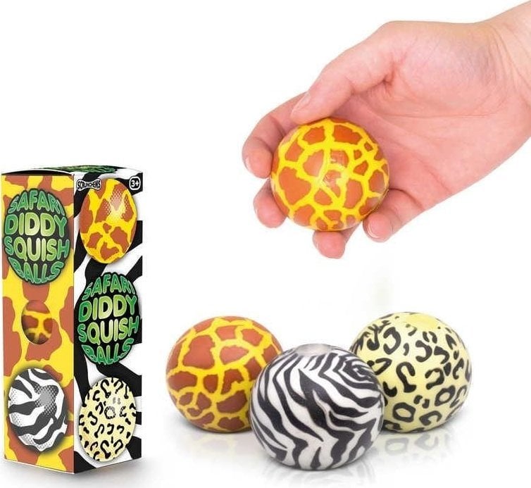 Zestaw trzech piłeczek antystresowych Safari