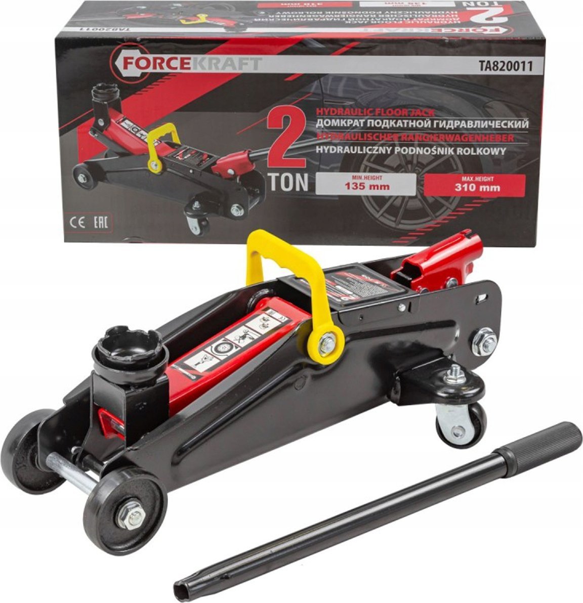 Forcekraft Podnośnik hydrauliczny 2t (h min 135mm, h max 310mm)