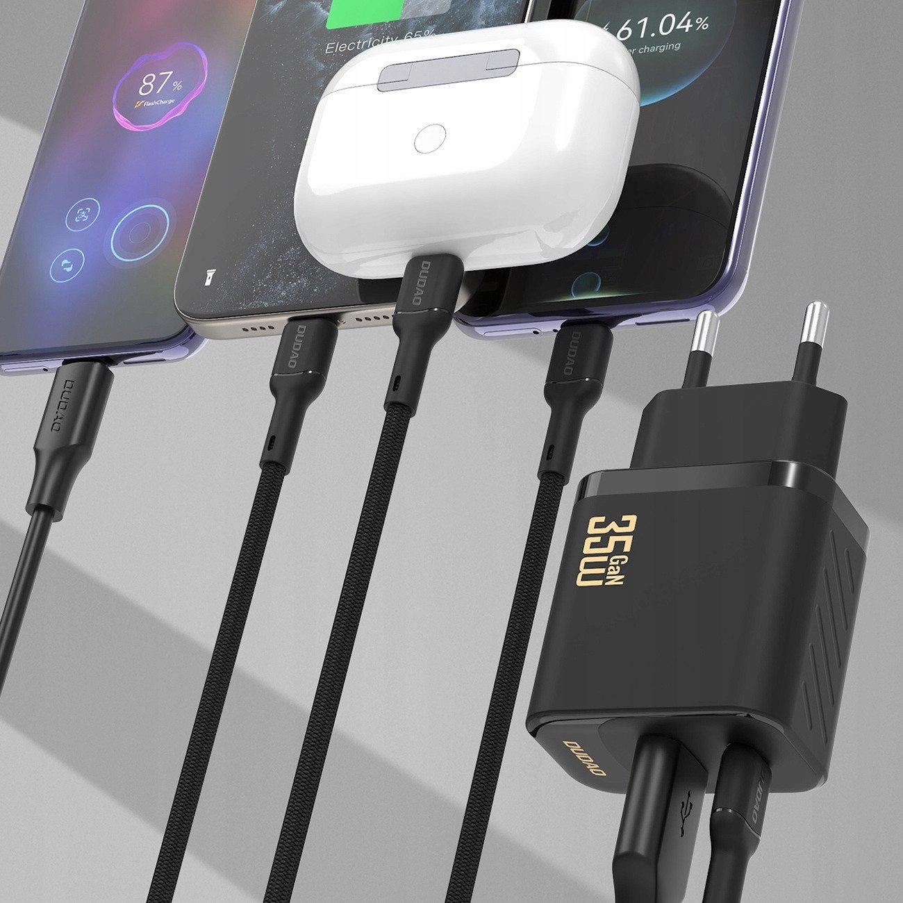 Ładowarka sieciowa Dudao A27 MaxC 35W + kabel USB-C - czarna