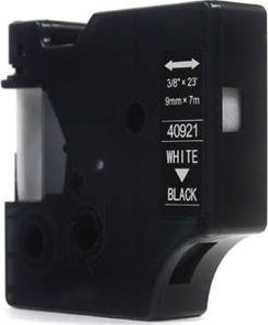 JetWorld Zgodna Taśma JetWorld JWT-D40921N zamiennik Dymo D1 Biały na Czarnym 9mm x 7m