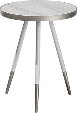 Beliani Stolik pomocniczy efekt marmuru biało-srebrny RAMONA