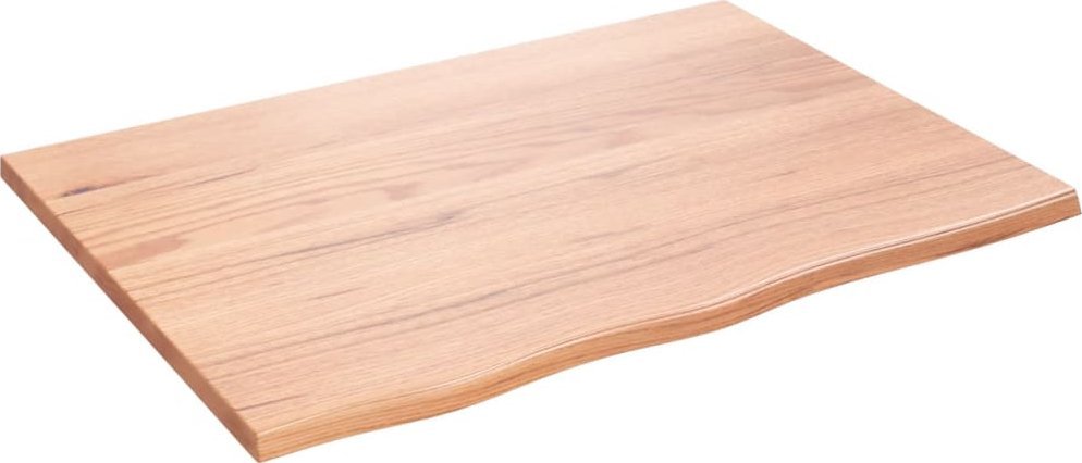 vidaXL vidaXL Półka, jasnobrązowa, 80x60x2 cm, lakierowane lite drewno dębowe