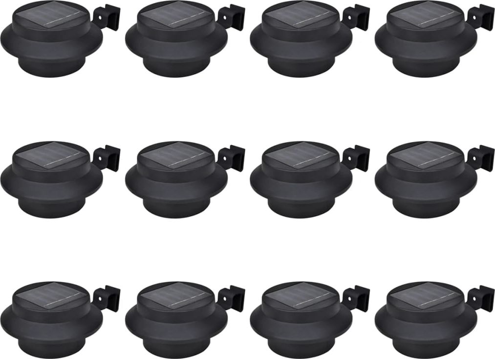 Kinkiet vidaXL Solarne lampy ogrodzeniowe LED, 12 szt., czarne