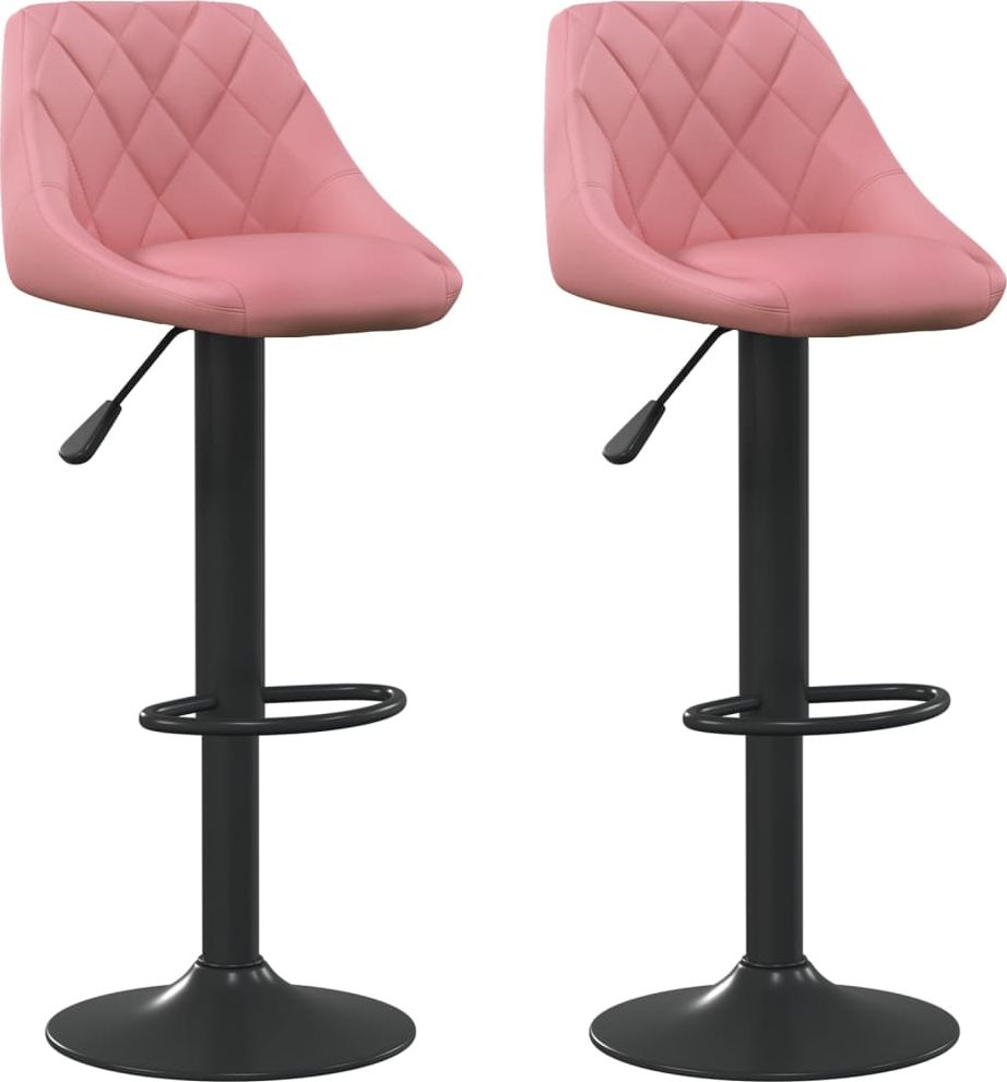 vidaXL Stołki barowe, 2 szt., różowe, obite aksamitem